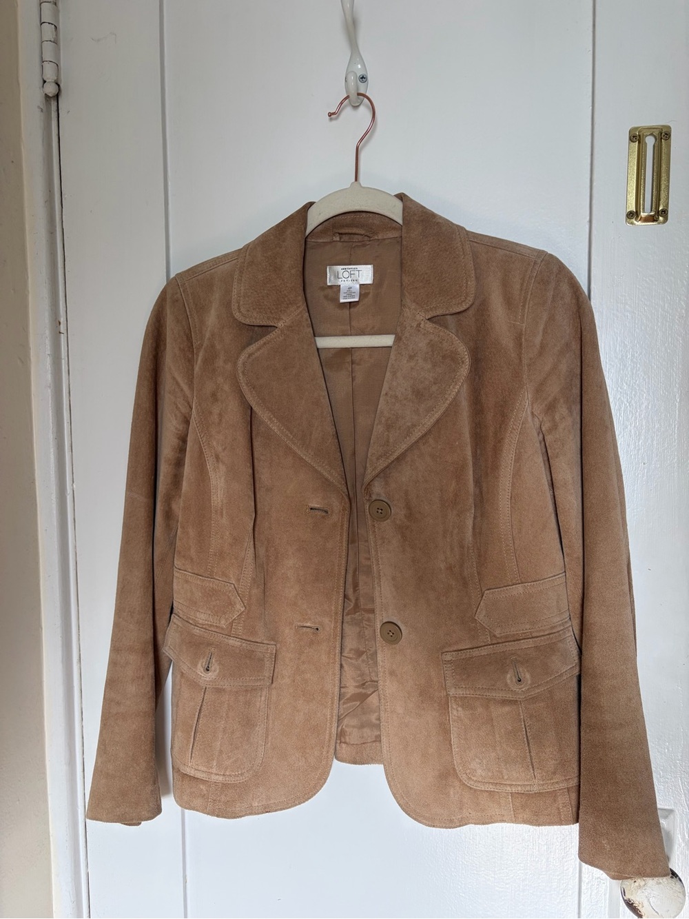 LOFT Camel Suede Blazer Jacket